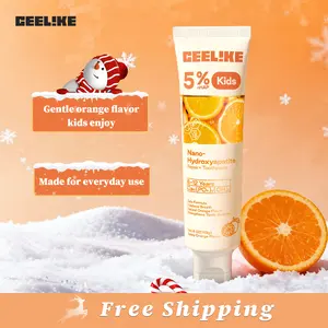CEELIKE Orange Flavor Kids Toothpaste | Gentle Formula, Protects Teeth Health, Fluoride-Free and Safe