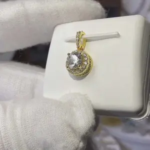 Dody- Vermeil Moissanite With Halo Pendant
