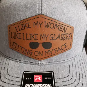 Richardson 112 hat with laser engraved leather patch