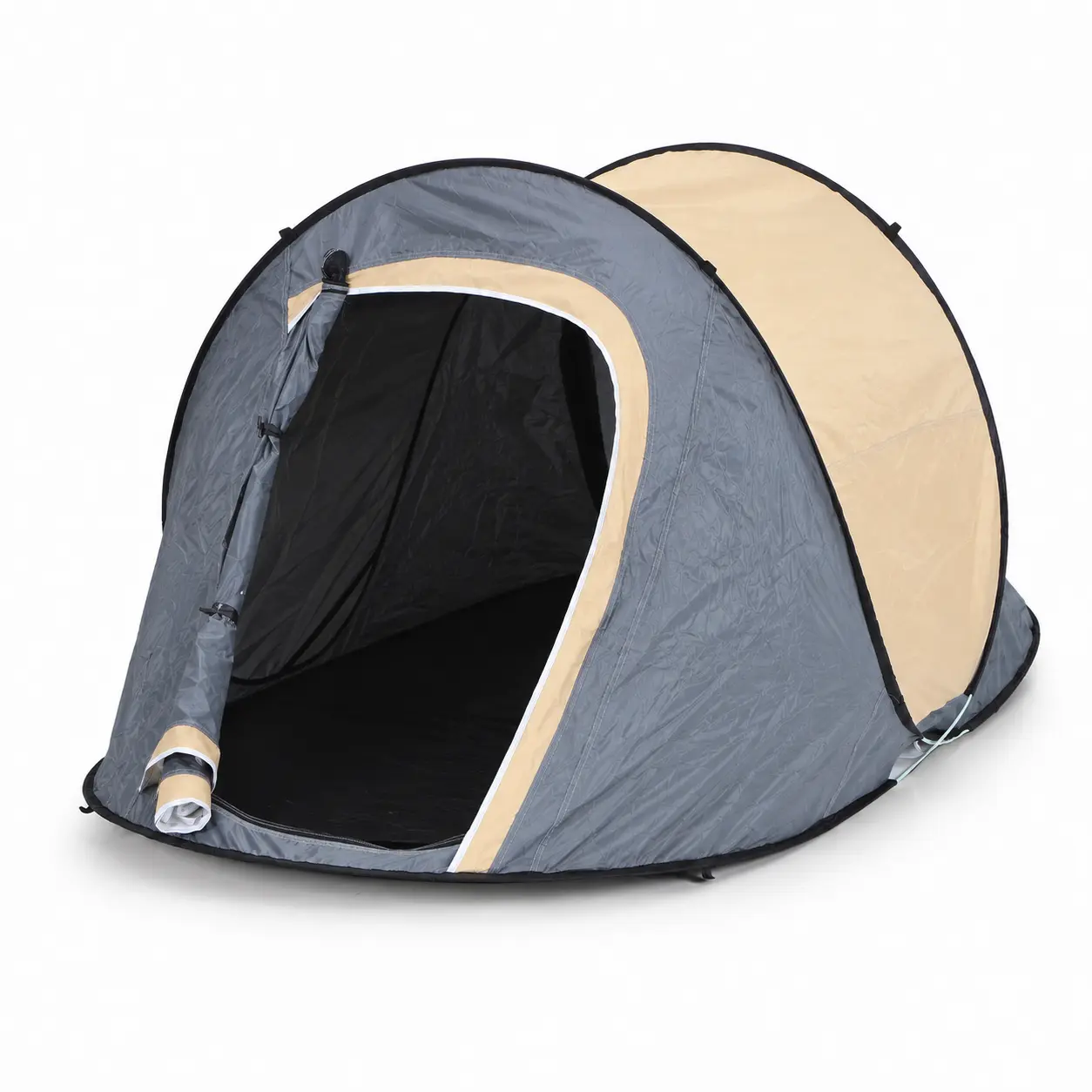 2-3 Person Instant Pop-Up Camping Tent, Lightweight with Fiberglass Poles, Built-in Storage Pocket, Smooth Double Zipper, Carry Bag for Family Outdoor Beach Backyard Adventures