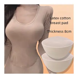 1 Pair 8CM Sexy Thick Latex Bra Pads Breast Insert Push Up Bra Enhancer Swimsuit Bikini Padded Removeable Chest Accessories