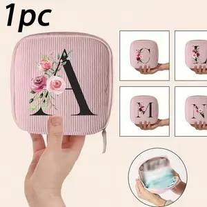 1pc of Floral Patterned Storage Bag, Zipper Bag for Sanitary Pads, a Portable Pouch, Travel Organization Pouch, Designed for Women to Store Tampons, Napkins, And Cosmetics, Versatile Storage Bag