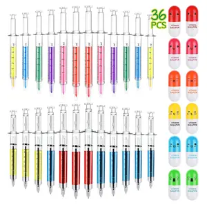 Syringe Pens Bulk – Novelty Needle Highlighter Pens for Nurse Gifts, School Supplies & Party Favors