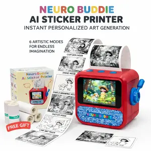 【Buy 1 Get 1 Free】AI Sticker Printers - Sticker Box Printers for Kids Voice-to-Print Mini Thermal Printer, Inkless Portable Sticker Maker for Coloring Pages, Journals, Labels, Notes & DIY Crafts