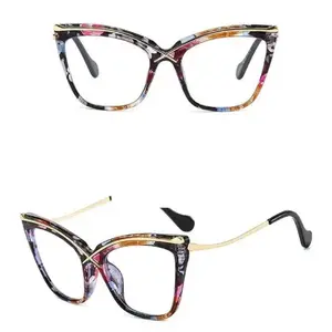 Oversized Clear Lens Glasses for Women Men Cat Eye Fashion Eyeglasses Anti Blue Light Eyewear