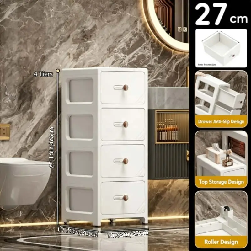 3-7 drawer-style storage cabinet with non-slip drawers and top storage design, suitable for home storage.