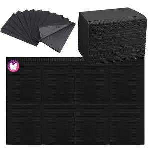 Nail Table Mats Disposable Nail Art Paper Towels,50PCS Black Waterproof 3 Ply Nail Art Paper 13" X 17" Pads for Nail Table Decoration Kit,Nail Art Accessories springtok