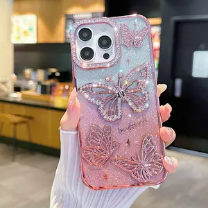 Butterfly Pattern Phone Case, Shockproof Phone Protective Cover, Phone Protector Phone Accessory Compatible with iPhone 11-16 Series