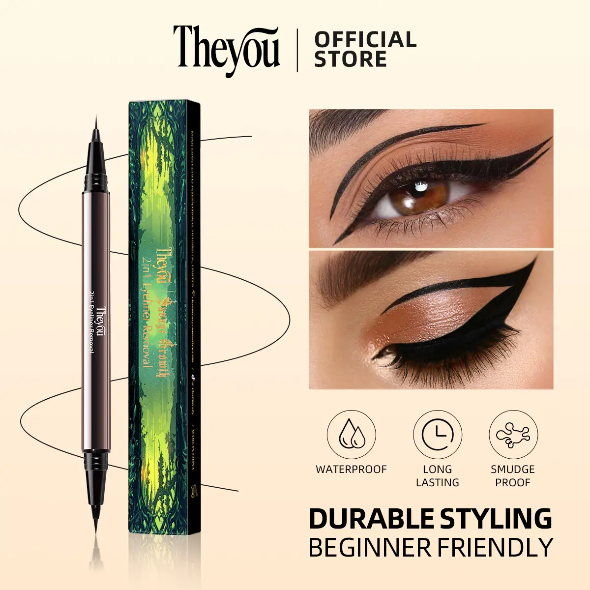 【The you】Ultra-Smooth Creamy Liquid Eyeliner | 2-in-1 Dual Tip | Weightless, Waterproof & 24H Long-Lasting 【The you】Ultra-Smooth Creamy Liquid Eyeliner | 2-in-1 Dual Tip | Weightless, Waterproof & 24H Long-Lasting