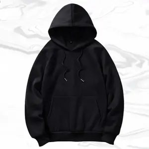 A men's hooded pullover sweatshirt, featuring a stylish casual design with a hood for added fashion appeal. The drawstring is smooth and easy to adjust, while the front pocket design is both trendy and practical. The fabric features a fine texture, provid