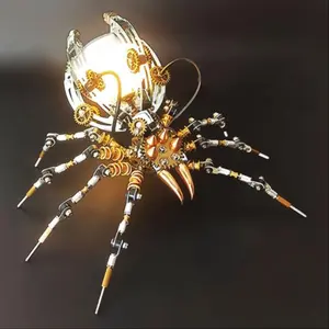 DIY Mechanical Spider Desk Lamp Model Kit, High Difficulty Handmade Artwork, Home Decor Gift for Boyfriend, Birthday, Christmas, Halloween