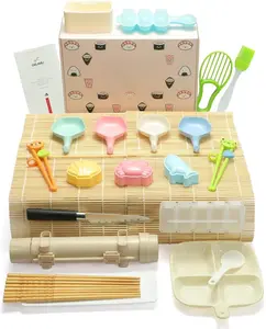 Sushi Making Kit,Upgrade Complete 27 Piece[Parent-Child] Sushi Maker Set,for Beginners/Pros with Rice Bazooka,Sushi Mats,Sushi plate,Animal-shaped Onigiri Molds,Rice ball mold,Guide Book, Accessories