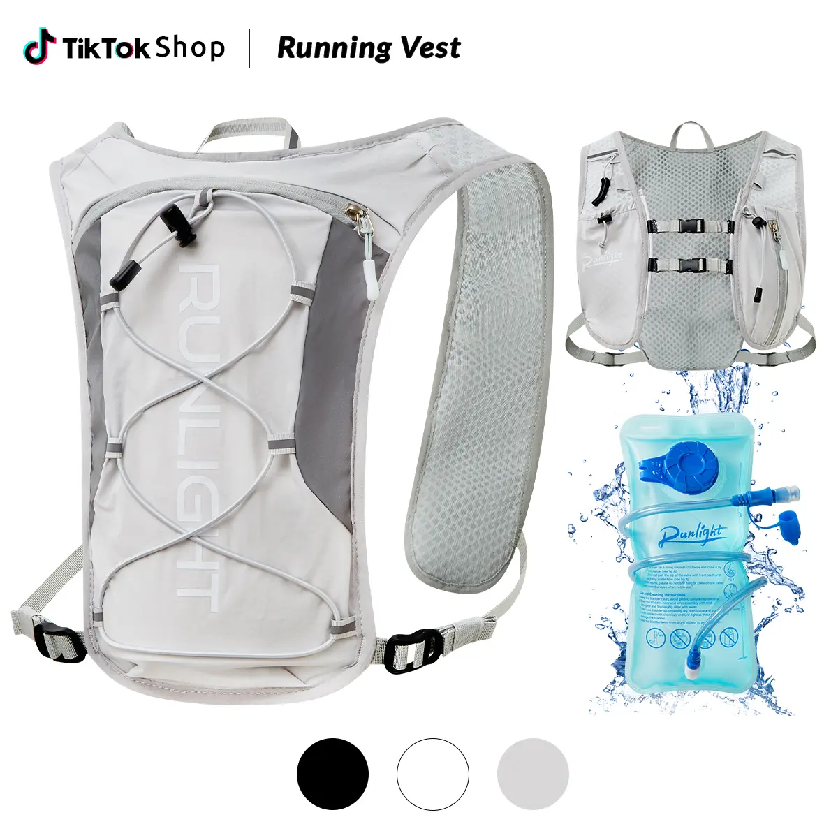 Running Hydration Vest Backpack with 1.5L Leak-Proof Water Bladder, Lightweight Breathable Hydration Pack for Marathon, Trail Running, Cycling, Unisex Men Women Best Gift for Runners,back to school,back to school shopping,travel essentials