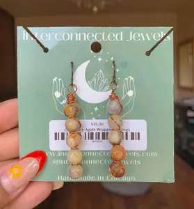(TikTok LIVE SALES) Handmade Crystal Earrings - Natural Gemstones Artisan Crafted