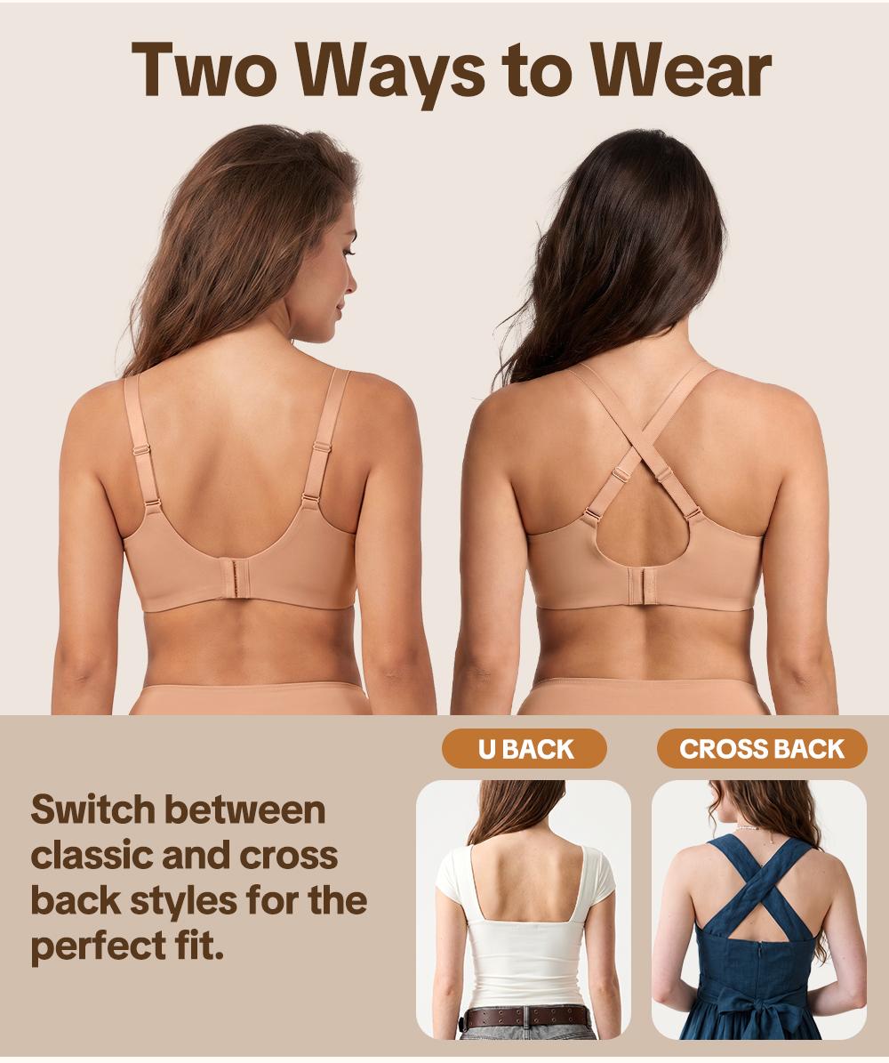 HSIA Cloudnest Mia Lightly Lined Plus Size Seamless Full Coverage Underwire Bra Smoothing Minimizer Cooling T-Shirt Bra with Adjustable Wide Straps Bra for Big Busted Women