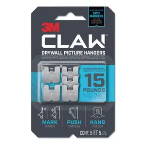 3M MMM3PH15M5ES 15 lbs Drywall Picture Hanger - Pack of 5