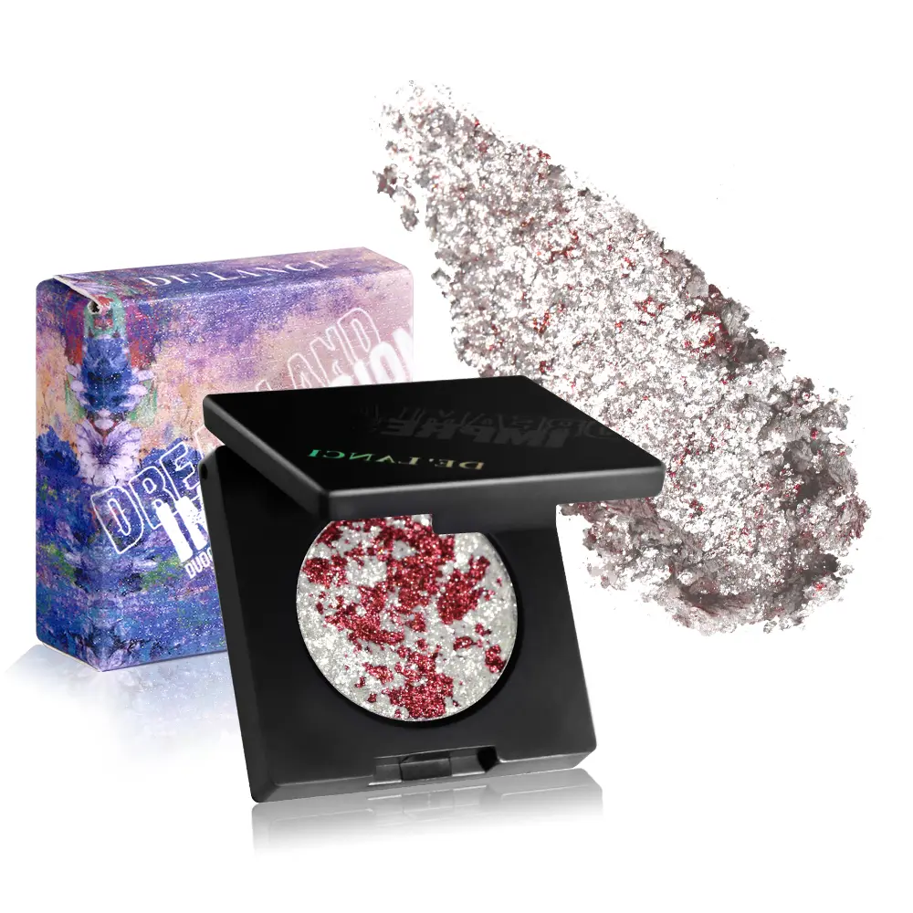 De'lanci Duochrome Pressed Eyeshadow, Highly Pigmented Multichrome Shimmer Eyeshadow, Holographic Vibrant Glitter Eye Shadow for Women and Girls, Long Lasting Multi-Reflective Finishes Metallic Eye Shadow, Talc & Cruelty Fre eyeshadow e Makeup Cosmetic