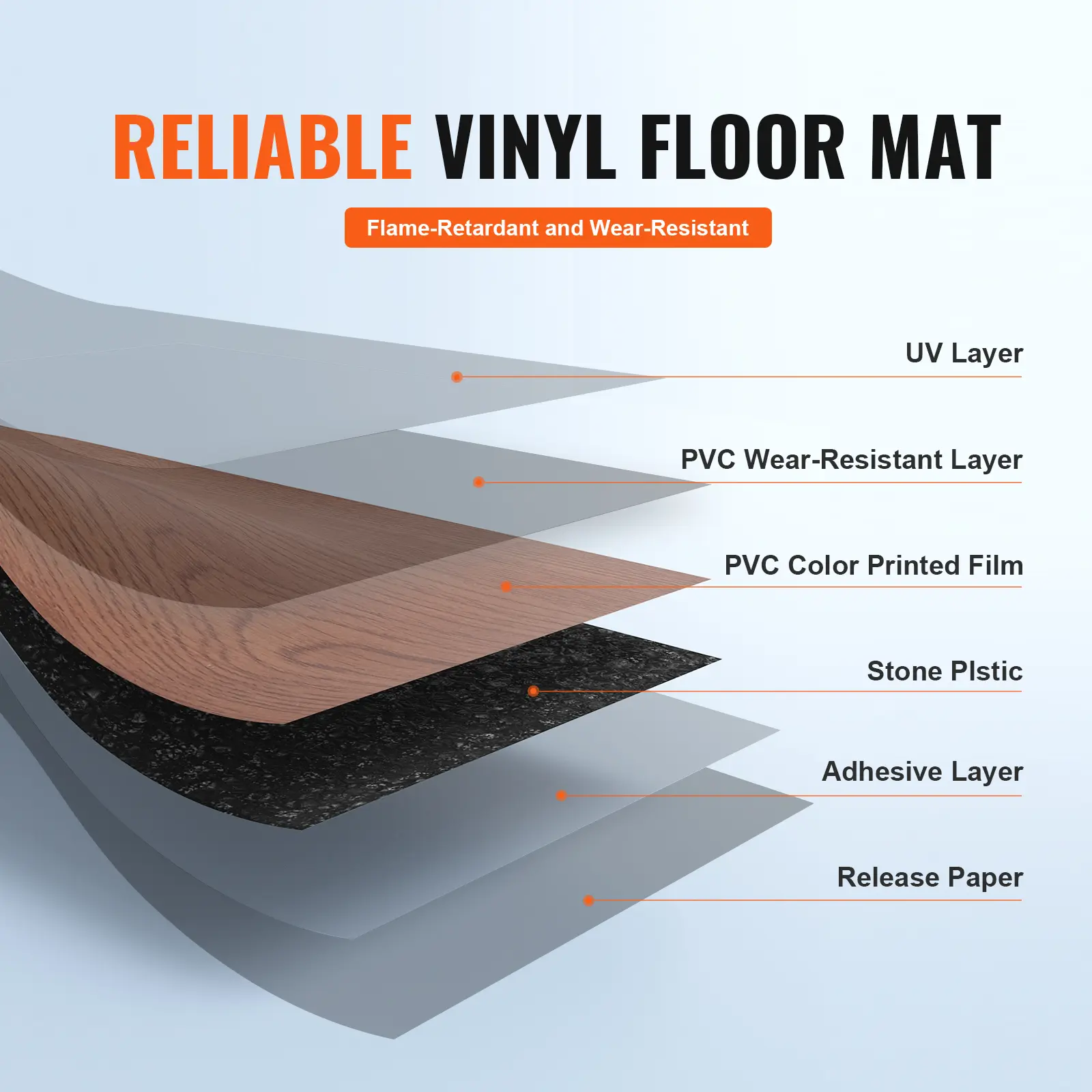 【Summerfinds】VEVOR Peel and Stick Vinyl Flooring, 36x6in 36 Tiles, 2.5mm Thick Deep Brown Wood Grain, Waterproof, Sunlight-Resistant, Easy Install Interior Flooring, Bath & Kitchen Ok for Living Room, Bedroom, Kitchens, Decorative