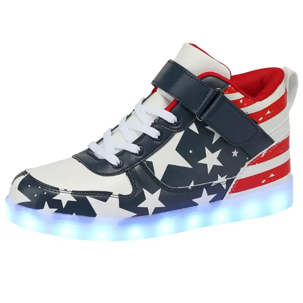 SANYES LED Light Up Shoes for Men Women, USB Rechargeable High Top Glowing Sneakers, Luminous Dancing Shoes