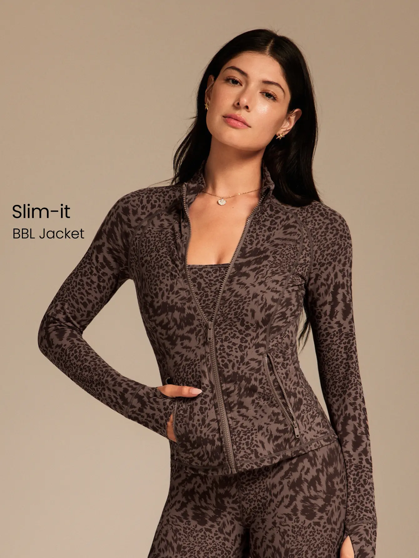 GLOWMODE Brown Leopard Collection [Buy Separately] with Jacket/ Tank Top/ Bra/Leggings/ Accessories
