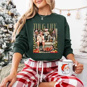 Thug Life Christmas T-shirt Sweatshirt Hoodie, White Christmas Shirt, Funny Xmas Tee, Merry And Bright Shirt, Christmas Gifts for Her Him