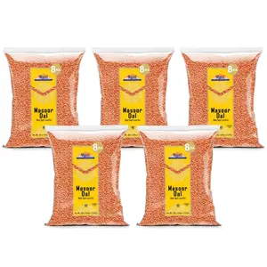 Rani Masoor Dal (Indian Red Lentils) Split Gram, 128oz (8lbs) 3.63kg x Pack of 5 (Total 40lbs) Bulk ~ All Natural | Gluten Friendly | NON-GMO | Kosher | Vegan | Indian Origin