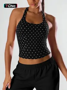 Women's Tight-Fitting Halter Sports Tank Top, Comfortable Fashion Workout Gym Yoga Shirt, Multi-Color Outdoor Fitness Running Top