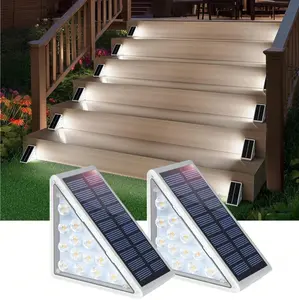 Solar Step Lights For Outside,24 LEDs Solar Stair Lights Waterproof IP65,Solar Deck Lights Outdoor For Yard, Porch, Front Door, Stair, Step, Patio, Deck