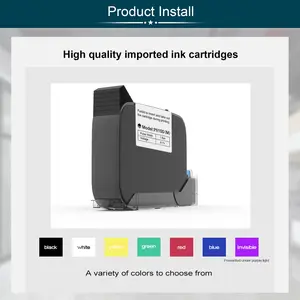 Phezer Original Quick Dry Solvent Ink Cartridge Replacement PS100 Handheld Inkjet Printer and Mini Inkjet Printer, Compatible for 1/2 inch/12.7mm Nozzle Coding Machine (Black, 42ml)