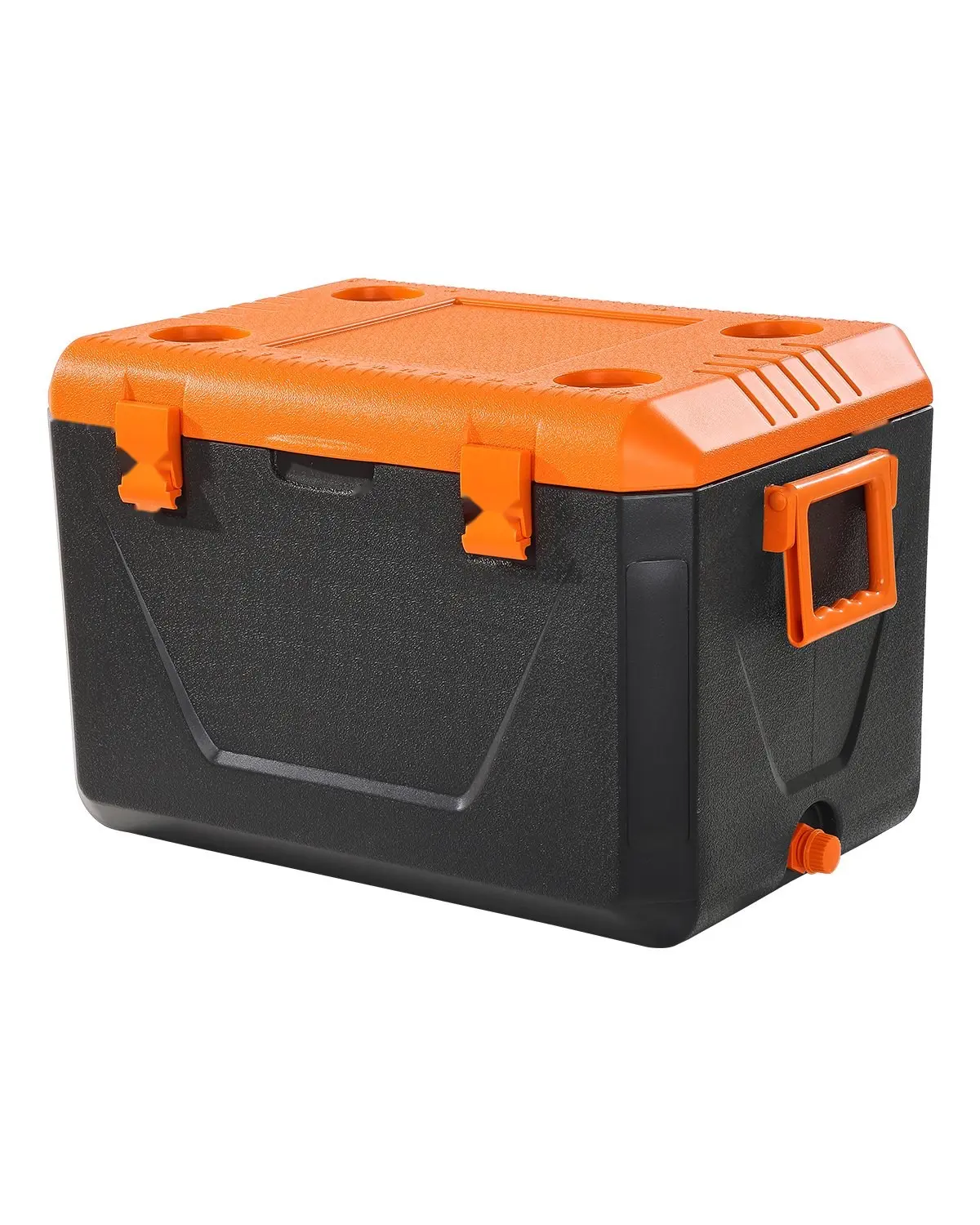 Portable Ice Cooler 63 Quart Insulated Hard Cooler With Cup Holder, 90-Can Capacity, High-Density Foam Insulation, Leak-Resistant Seal, Heavy-Duty Exterior, Built-In Bottle And Cup Holders, For Outdoor Camping, Tailgating, Beach