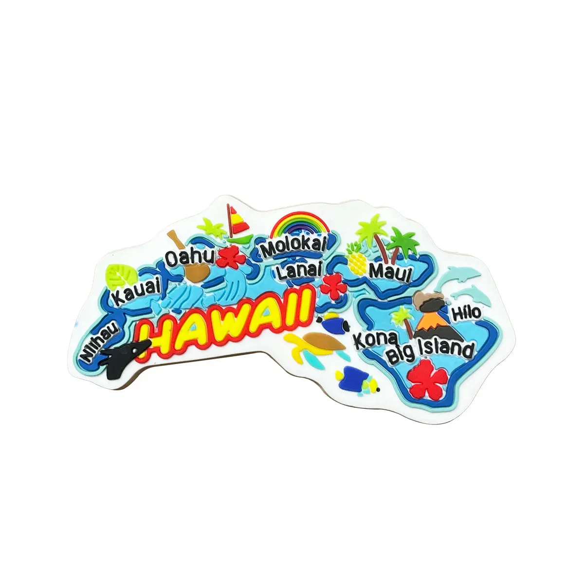 Rubber Hawaiian Islands Magnet