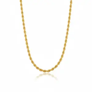 Rope Chain Necklace - 14K Yellow Gold - Solid
