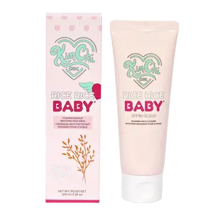 KimChi Chic Beauty Rice Rice Baby Foaming Makeup Removing Cleanser: Light Fragrance, Collagen, Facial Wash, Soothing Skincare Cleansing
