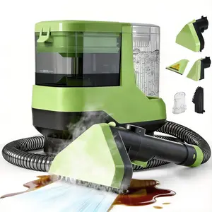 Portable Carpet Cleaner Machine, 17Kpa Upholstery Steam Cleaner with  Voice Prompting, Self-cleaning, 4 Tools for Pets, , Couch and Stairs- C688, Green