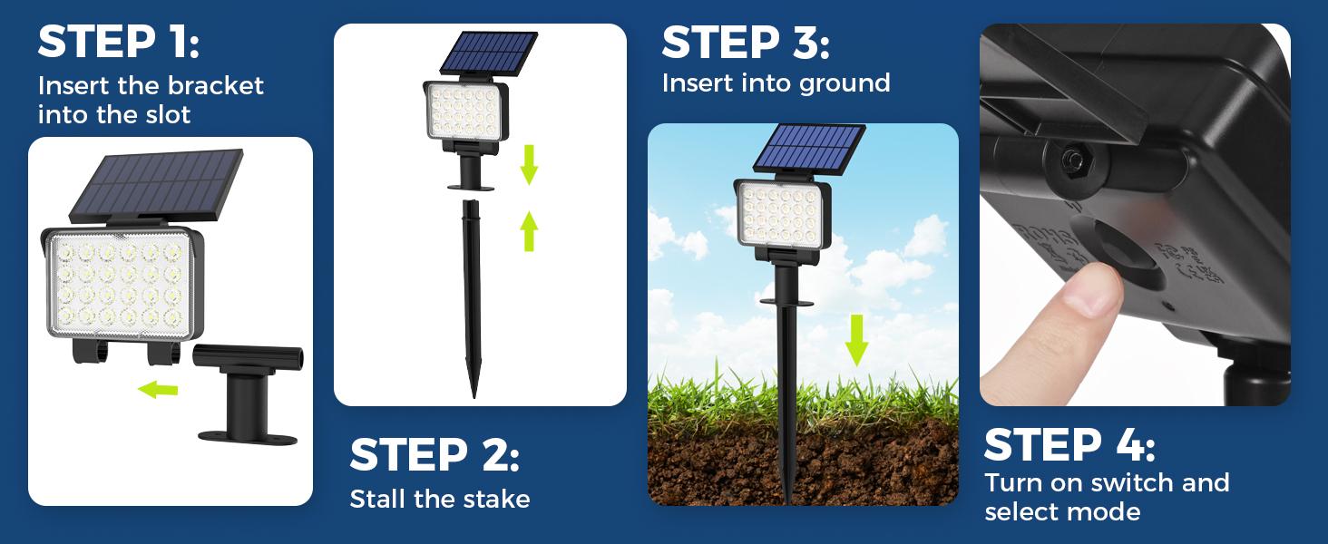 Solar Spot Lights Outdoor Waterproof for Flag, Tree, House, Garden, Yard, Landscape Spotlights for Accent Uplighting Halloween Christmas Decorations solarlights of