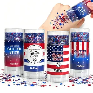 Self-Adhesive Glitter Stick | Red White & Blue Patriotic Body Makeup | 4th of July Independence Day Sparkle | Summer Vibes Festival Party Glitter | Waterproof Long-Lasting Shine for Sports Games & Holiday Gifts,summerwins