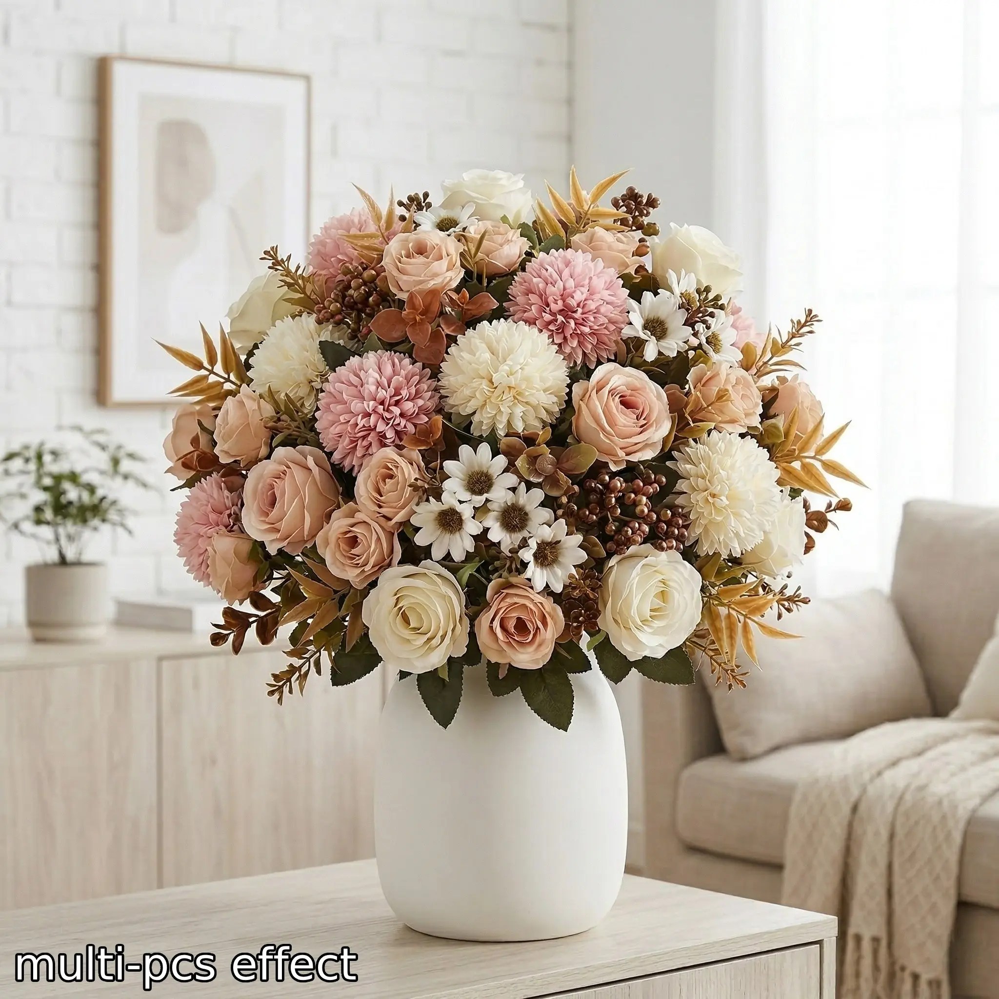 Realistic Artificial Flowers, Hydrangea, Peony, Sunflower, Decorative Artificial Flowers, Indoor Outdoor Decor, Wedding Event Decoration, All Season Home Decor, Artificial Flower Arrangements