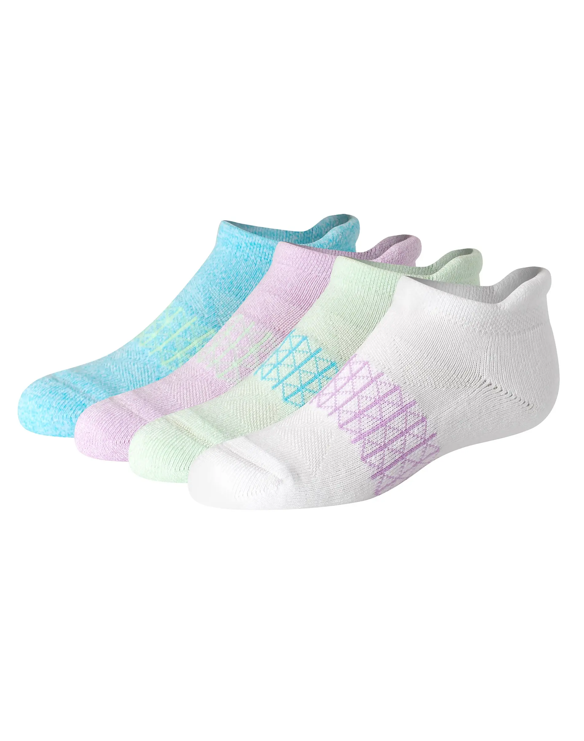 Hanes Absolute Active Girls' Heel Shield Socks 4-pairs Underwear Multi Pack Comfortable Fit Soft Stretch Fabric Breathable Hgaah4