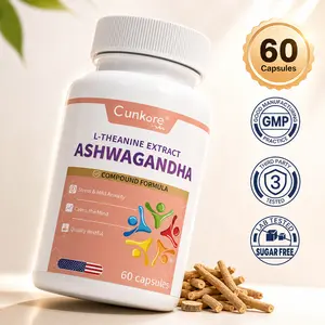 Cunkore Natural 8-in-1 Synergistic GMO-Free Dietary Supplement - Ashwagandha, Magnesium Glycinate, L-Theanine, 5-HTP - Melatonin-Free Healthy Magnesium Sleep Support for Cortisol Balance, Mood, Mental Clarity, Healthy Sleep Supplements