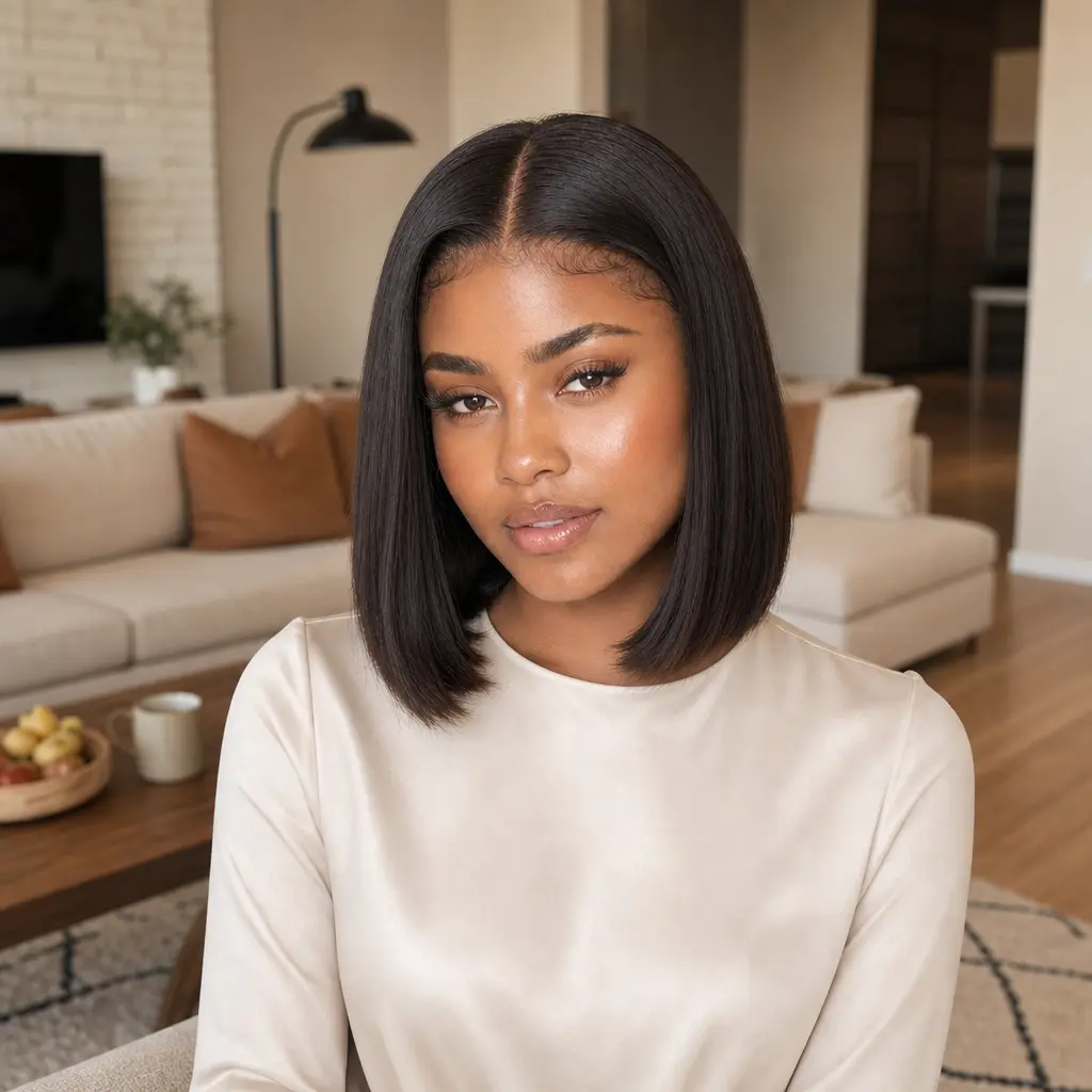 Sherawe Bob Wig Human Hair 13x4 HD Lace Frontal Short Straight Lace Front Bob Wigs for Black Women Human Hair Pre Plucked with Baby Hair Glueless Wigs 180% Density