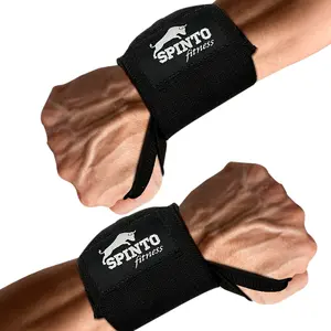 SPINTO FITNESS Adjustable Lifting Sports Wristbands - Premium Durable Workout Straps, Compression Gym Accessories for Weightlifting, CrossFit