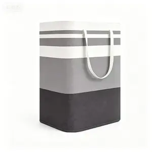 Extra Large Collapsible Fabric Storage Bag with Reinforced Handles, Freestanding Waterproof Laundry Hamper for Bedroom, Dorm, Laundry Room, Travel, or Moving, 75L Gray Gradient Clothes Basket for Towels, Blankets, Quilts, Toys, and Daily Storage
