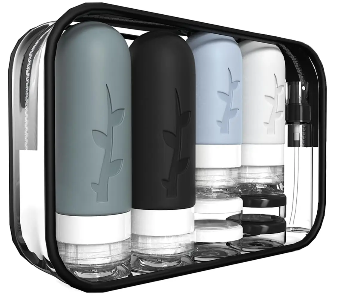 18pack Travel Bottles for Toiletries,TSA Approved Silicone Travel Containers for Toiletries, Leak Proof Refillable Liquid Shampoo And Conditioner travel Essentials toiletry Bottles