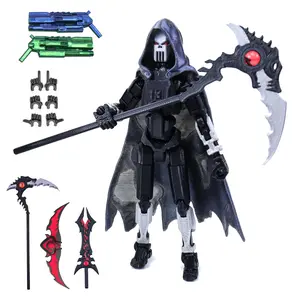 (Assembly Completed) T13 Action Figure Set,Dummy 13,Death Skeleton Movable Robot,Death Action Figure with Cape, Lucky 13 Collectible Action Figure Articulated
