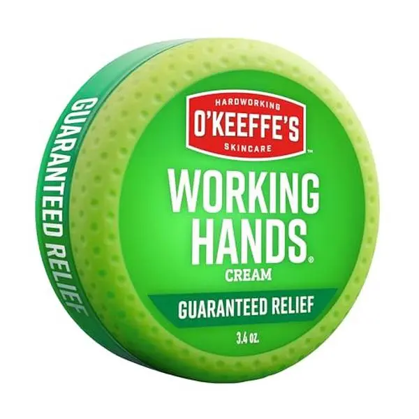 O'Keeffe's Working Hands Hand Cream, 3.4 oz Jar, 1 Pack for Extreme Dryness | Repairs Cracked, Dry Hands, Hypoallergenic, Unscented, Non-Greasy, Ideal for Repairing Skincare