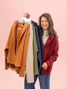 Women's Casual Floral Quilted Cardigan Tops, Polyester-Spandex Knitwear by DD Design, S/M-2XL/3XL