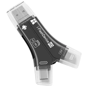 4-In-1 Multifunctional Card Reader USB HUB Compatible with Storage Cards, Fits iPhone/iPad/android, Camera Memory Card Reader
