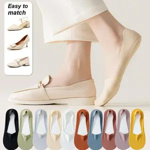 10 Pairs of Women's Invisible Socks - Comfortable, Breathable Polyester Short Socks with Sponge Bottom for Enhanced Grip and Stability, Smooth Knitted Fabric, Perfect for Casual Wear Womenswear Basic,mother gifts,birtherday gifts