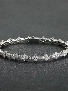 1 pc Crystal Tennis Bracelets for Unisex - Hip Hop Cubic Zirconia Bracelet, Dainty Crystal Bracelet, Sparkling Elegant Jewelry, Classic Commemorative Gift for Birthday, Anniversary, Special Occasions