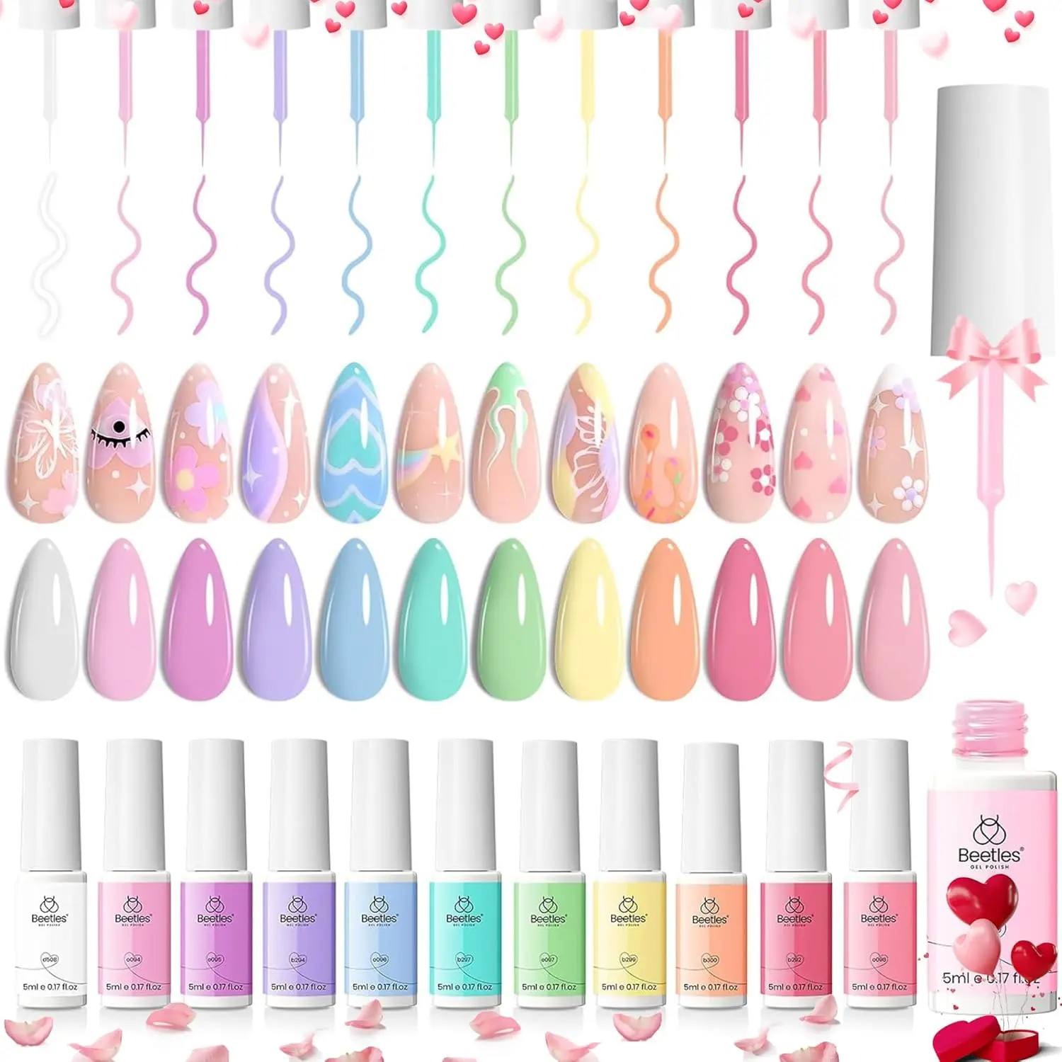 Beetles 12 Colors Liner Gel Polish DIY Nails at home Soak Off Uv Nail Art Manicure Gifts for Women #SpringTok Cutics Cosmetic   Easter'sGift 12Colors Candy Kindom